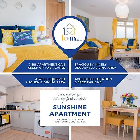 Kvm - Sunshine Apartment By Kvm Stays Peterborough Bagian luar foto