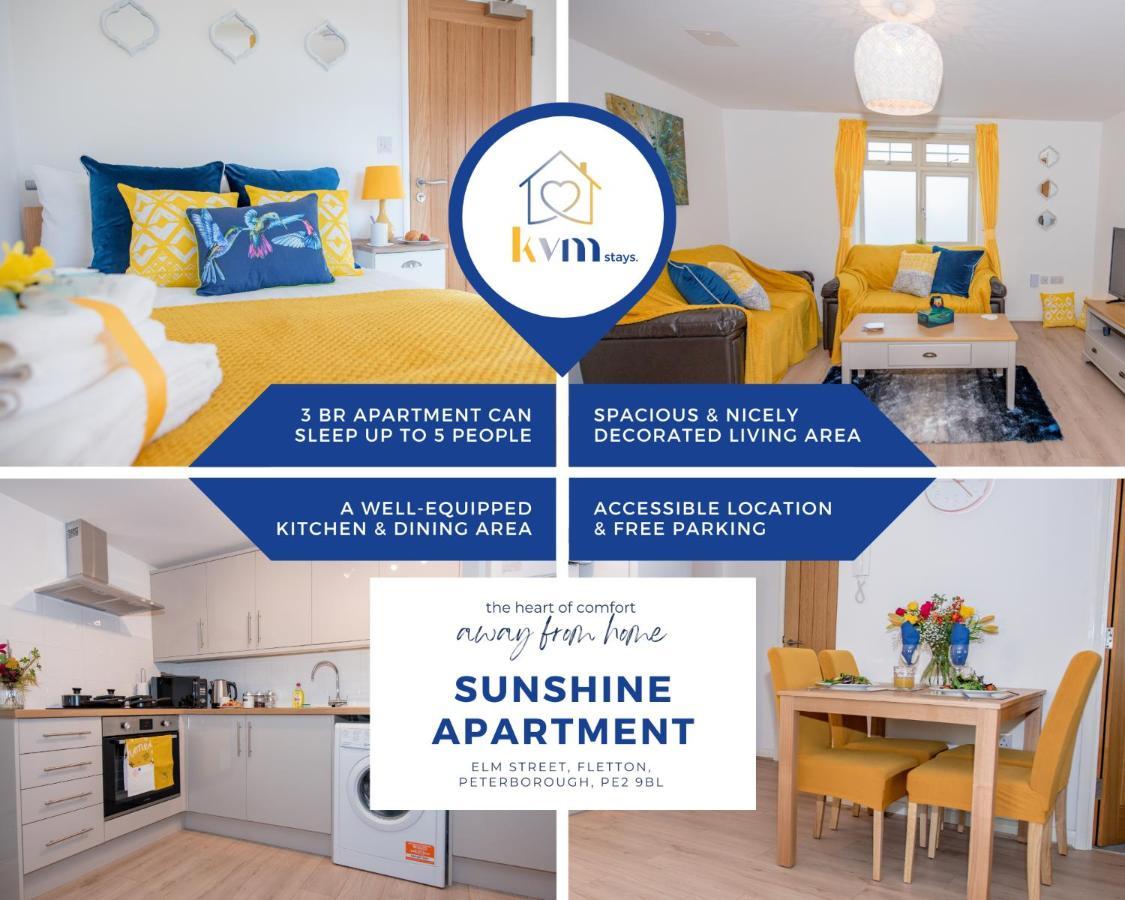 Kvm - Sunshine Apartment By Kvm Stays Peterborough Bagian luar foto